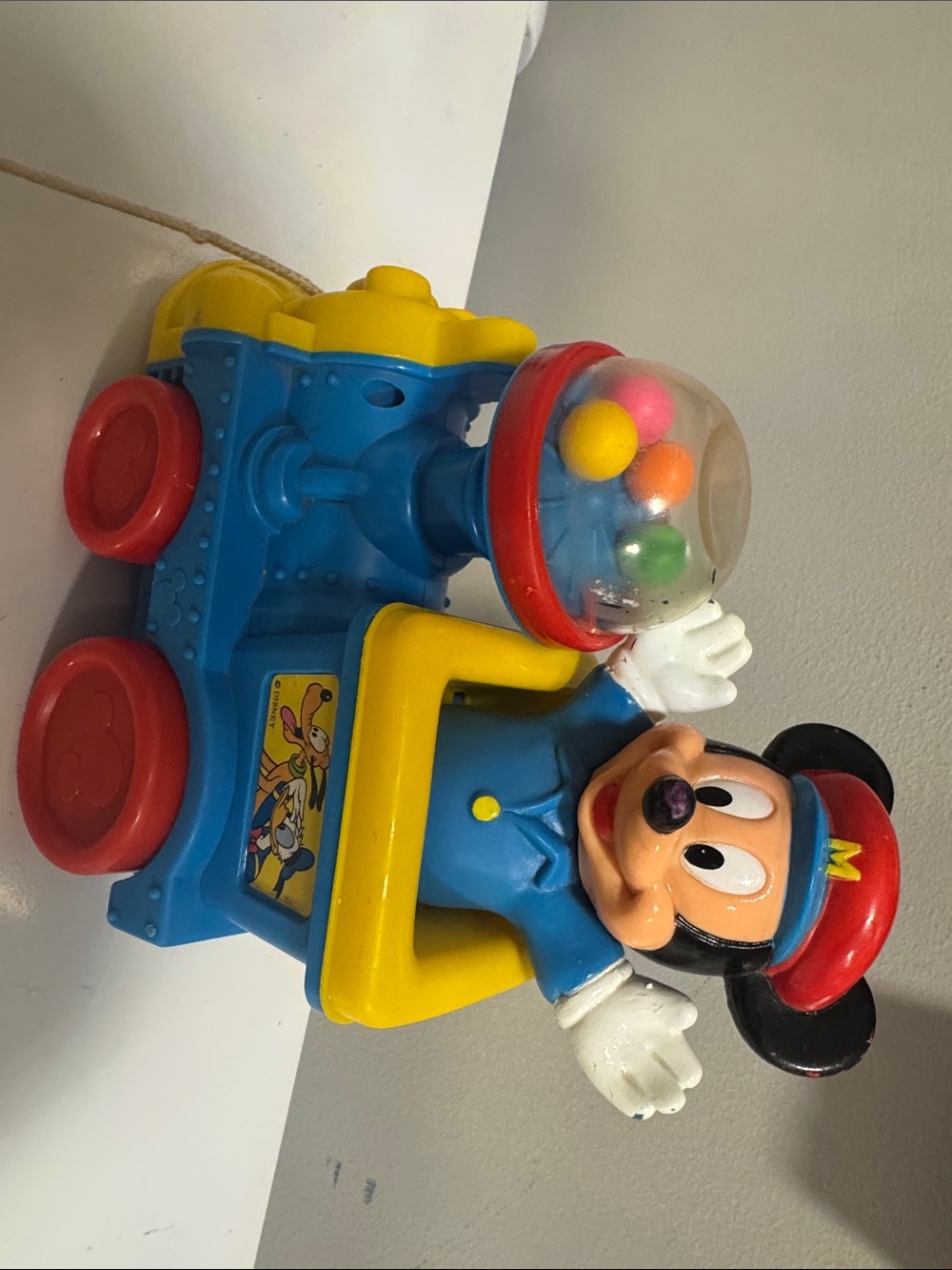 Vintage Disney Mickey Mouse Pull-Along Train Toy
